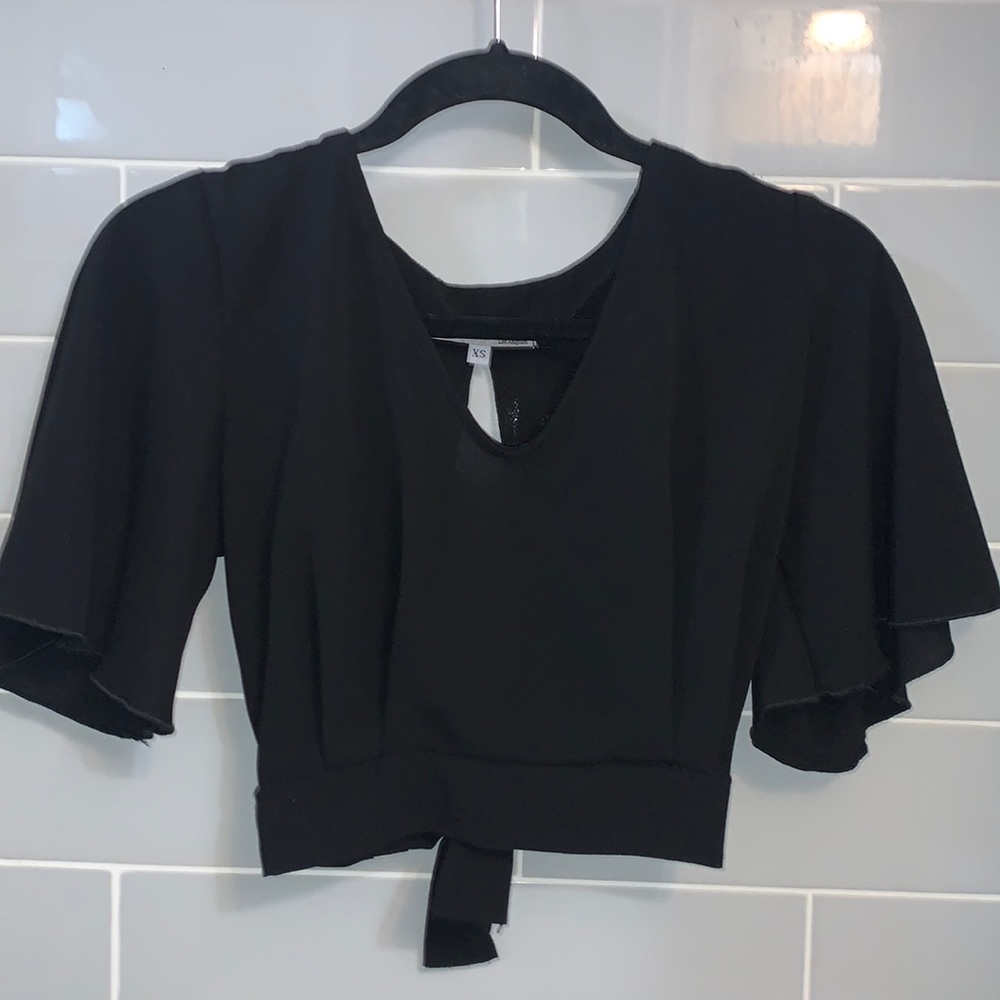 Black Tie Back Crop Top